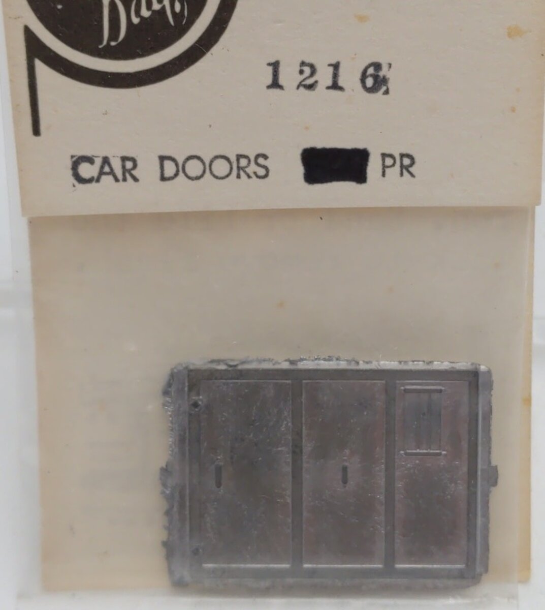 Red Ball 1216 HO Scale Car Doors PR White Metal Part