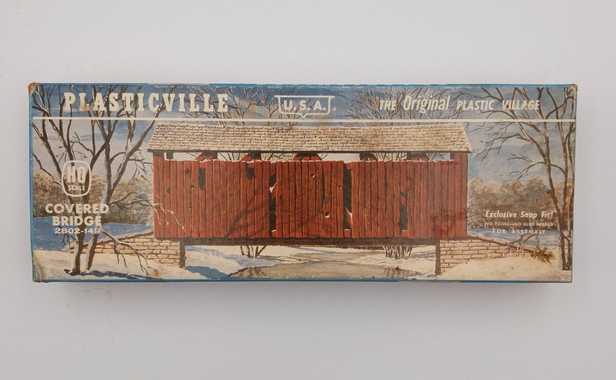 Plasticville 2802-149 HO Covered Bridge Building Kit