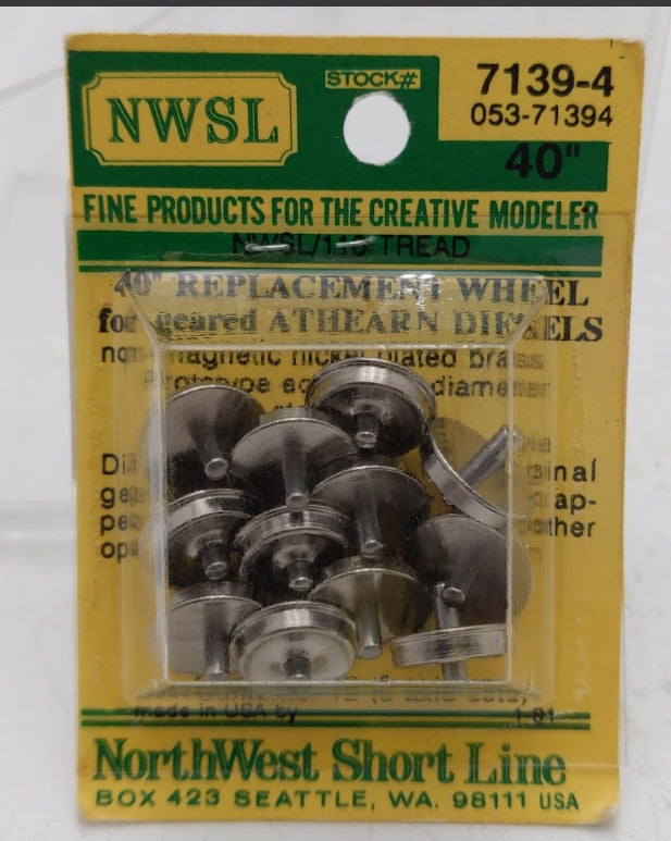 NWSL 053-71394 40" Replacement Wheel For Geared Athearn Diesels Metal Part