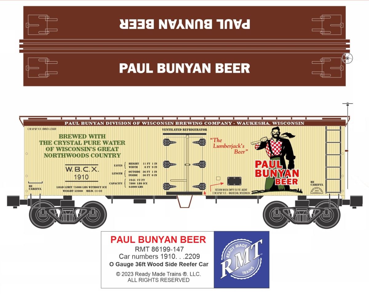 RMT 86199-147 O Paul Bunyan Beer Woodside Reefer