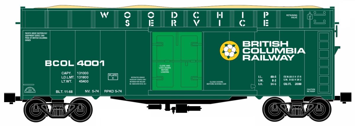 RMT 86499-07 O British Columbia Railway Woodchip Car