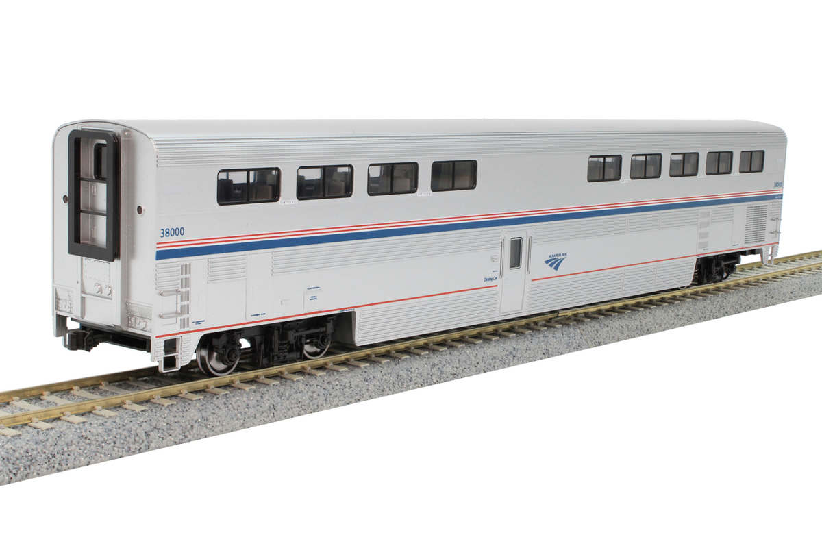Kato 35-6075-1 HO Amtrak Phase VI Superliner I Diner with Lights #38000