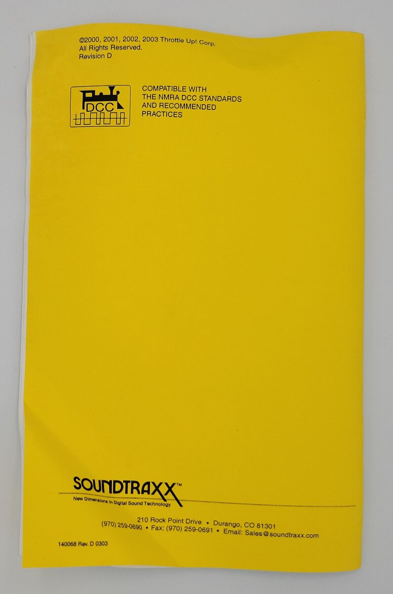 SoundTraxx LC Series 2.0 Owners Manual