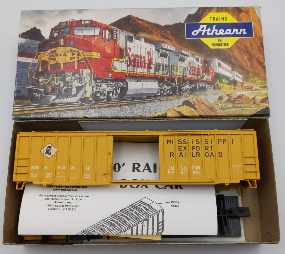 Athearn 5685 HO Mississippi Export 50' Rail Boxcar Kit