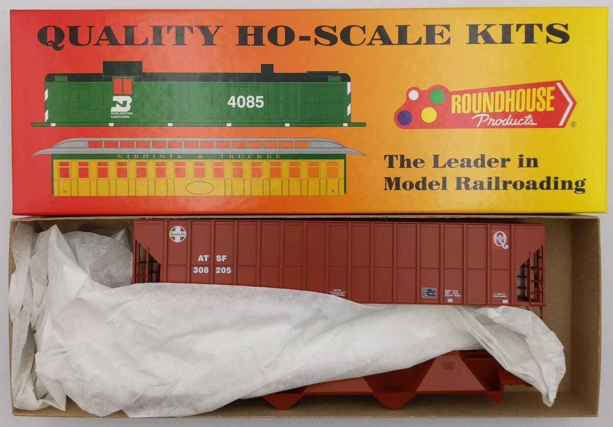 Roundhouse 7835 HO AT&SF Santa Fe 54' FMC Covered Hopper Kit