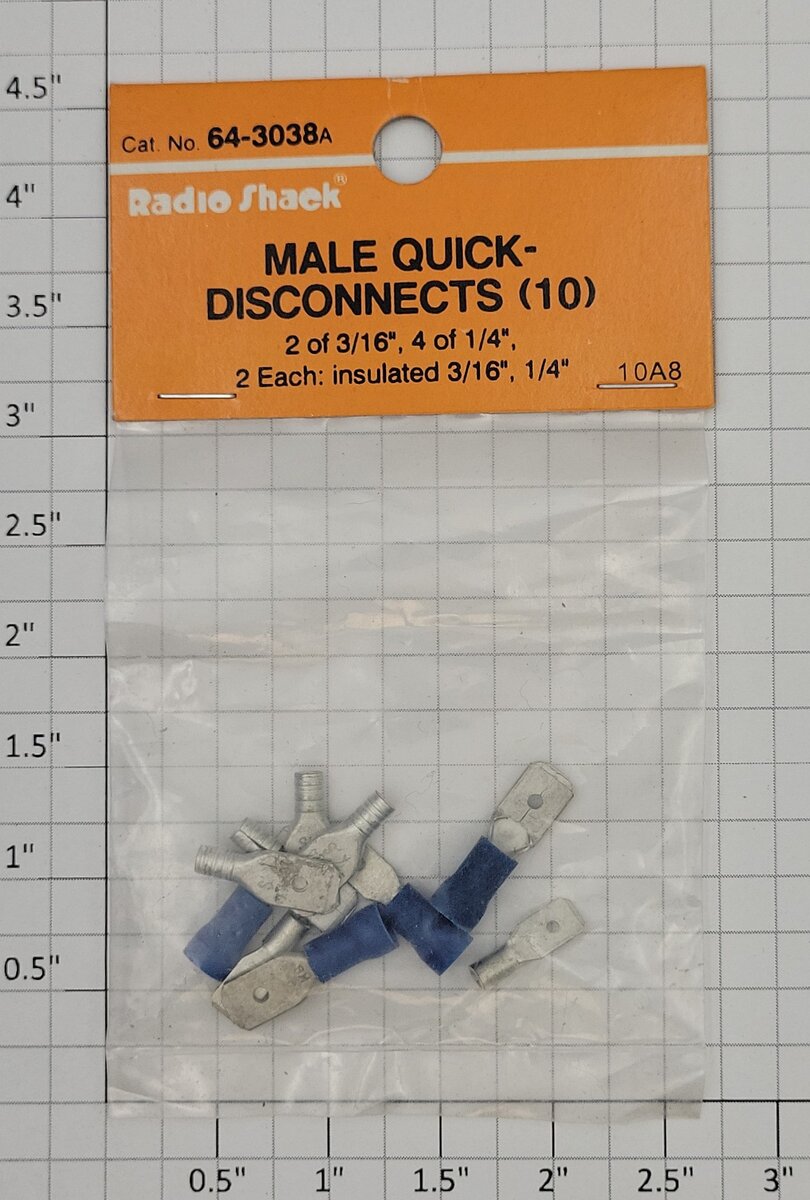 Radio Shack 64-3038A Male Quick-Disconnects (Pack of 10)