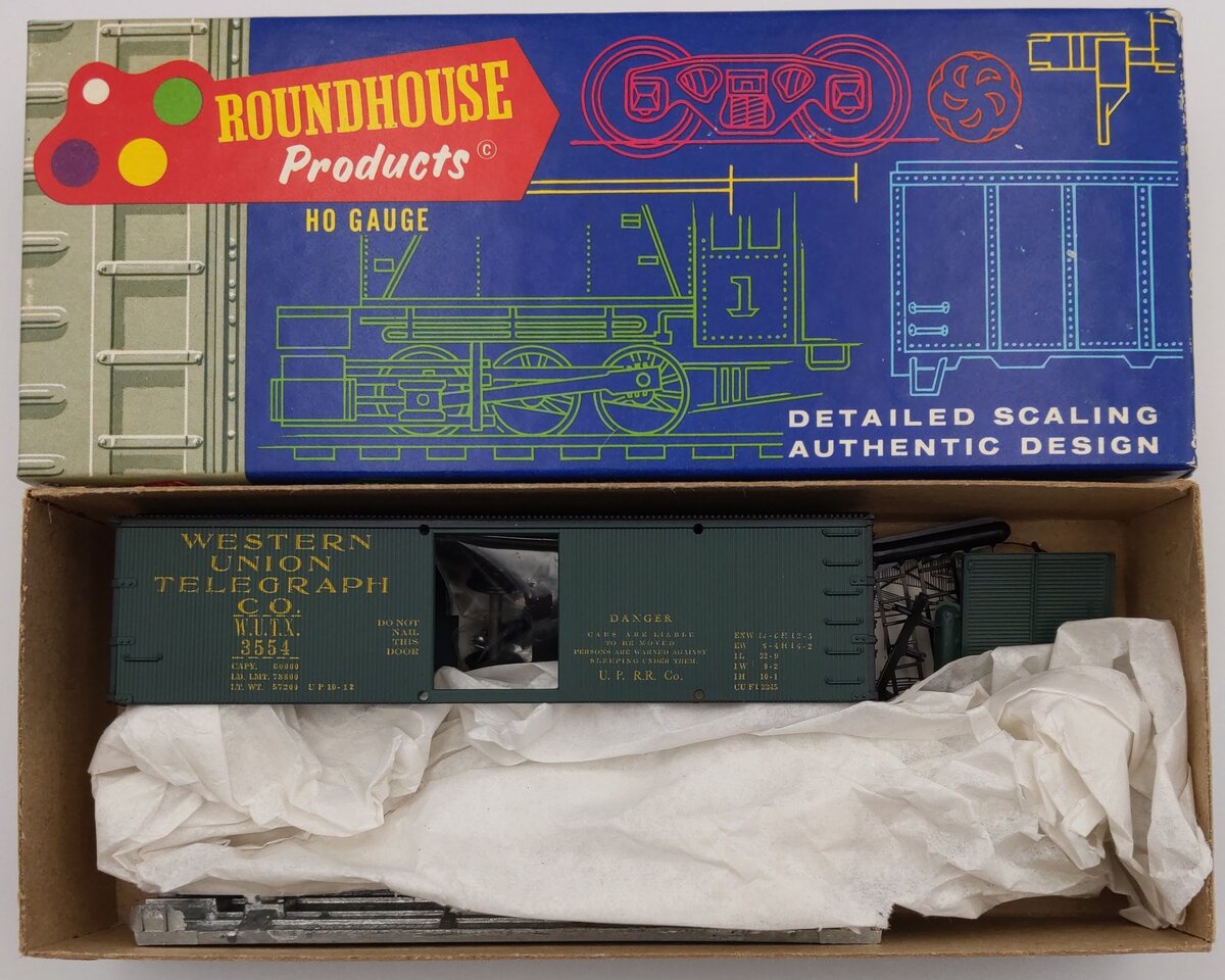 Roundhouse 3104 HO Western Union Telegraph 36' Boxcar Kit