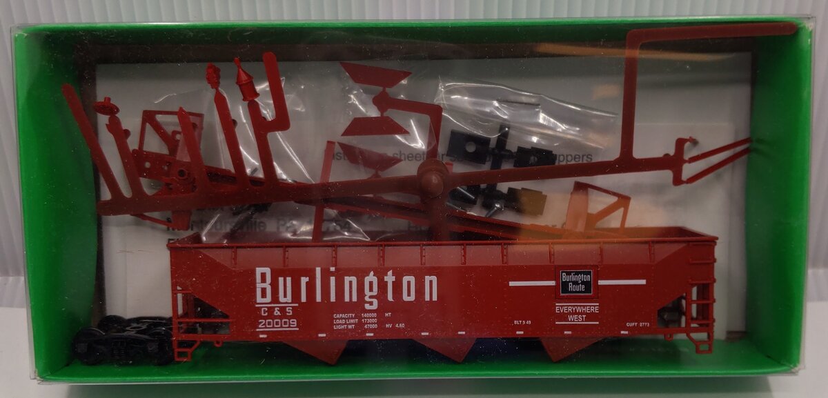 Bowser 11019 HO Central Burlington and Quebec 70 Ton Offset Hopper Chinese Red