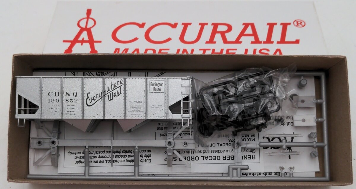 Accurail 2574 HO Chicago Burlington & Quincy USRA 55-Ton Twin Hopper #190852 Kit