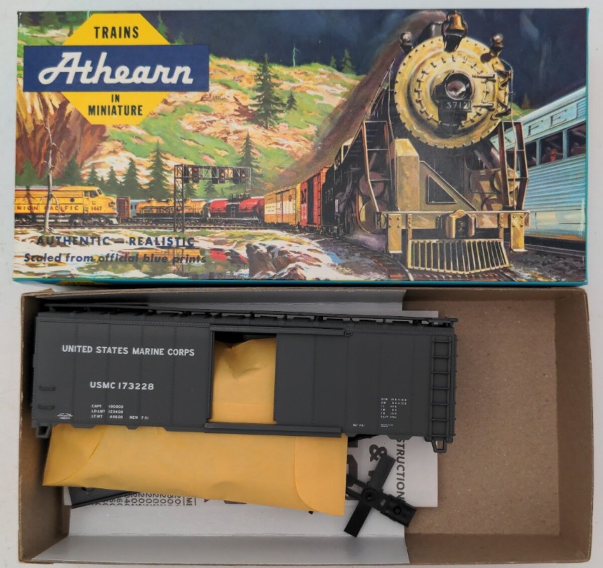 Athearn 2314 HO Scale United States Marine Corps 40' Boxcar # 173228 Kit