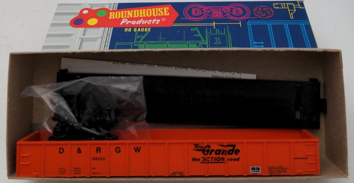 Roundhouse 7789 HO Denver & Rio Grande Western 50' Mill Gondola # 56222 Kit