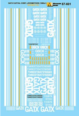 Microscale 87-601 HO GATX Capital Corporation Leasing Locomotives Decal Set