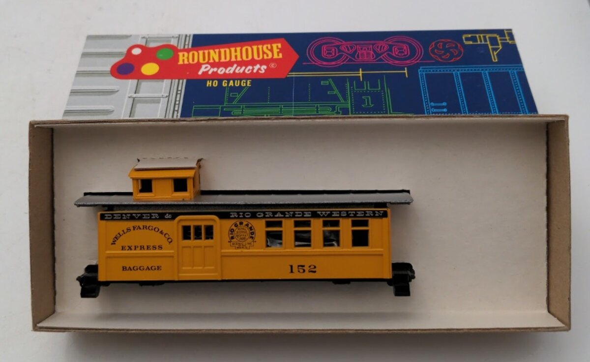 Roundhouse 3767 HO Denver & Rio Grande Western Drover Caboose Baggage # 152 Kit
