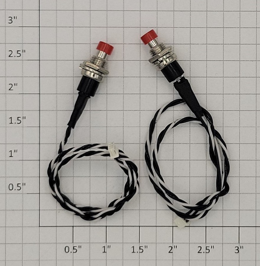 Aristo-Craft 0922-29 Momentary Red Switch, Wired w/ 3 Conductor Plug (Bag of 2)