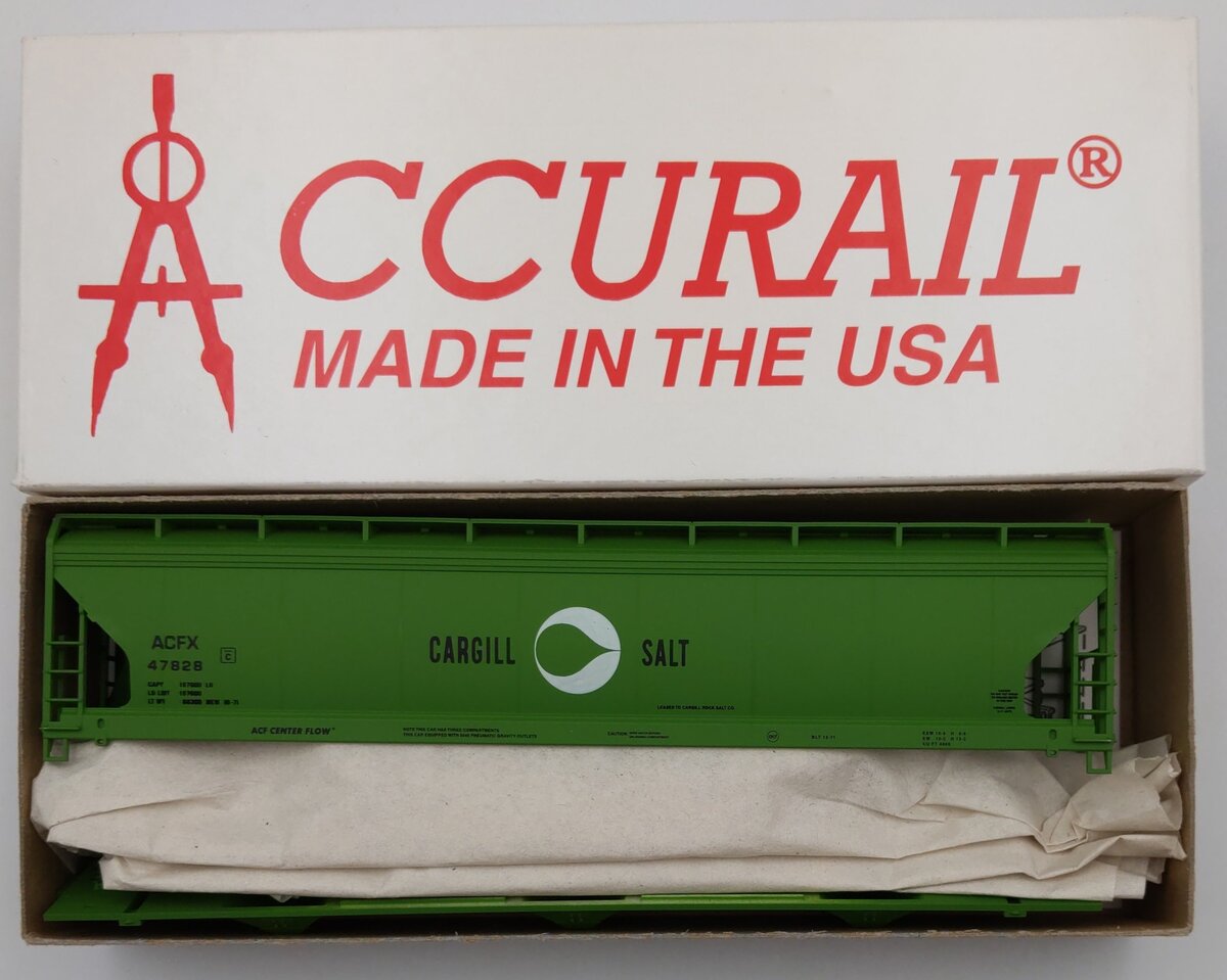 Accurail 1579 HO Cargill Salt ACF 3-Bay Covered Hopper Kit