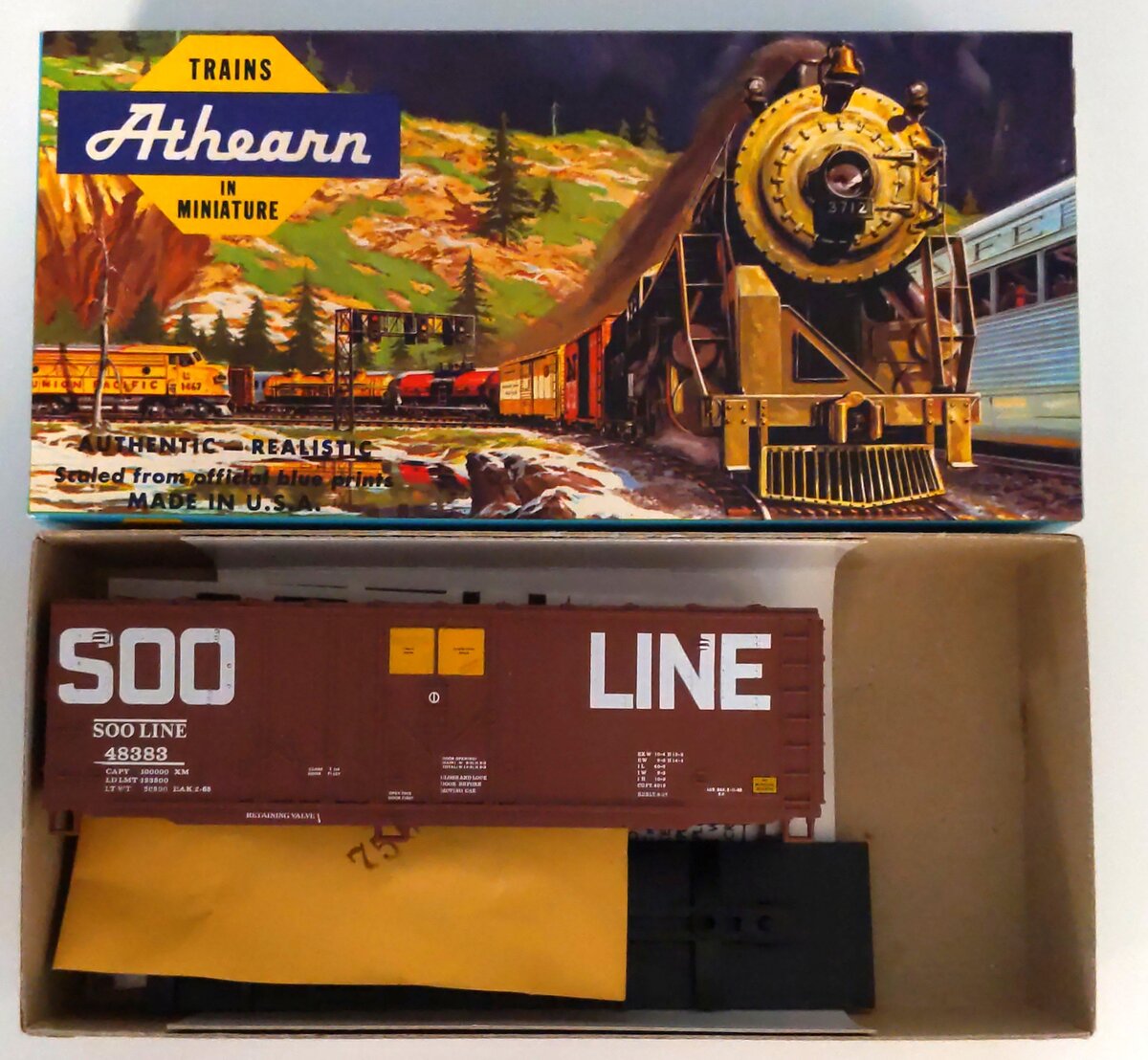 Athearn 2095 HO SOO Line 40' Grain Loading Boxcar Kit
