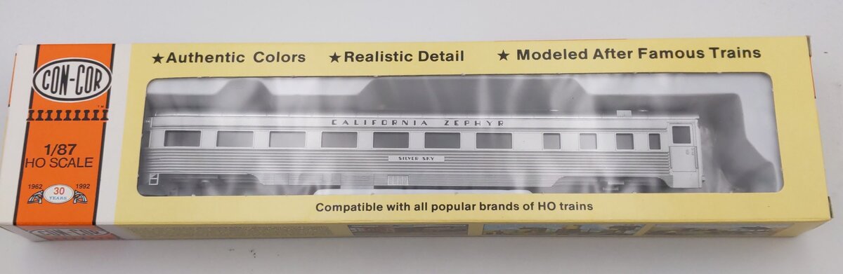 Con-Cor 0001-000736 HO California Zephyr "Silver Sky" Observation Kit