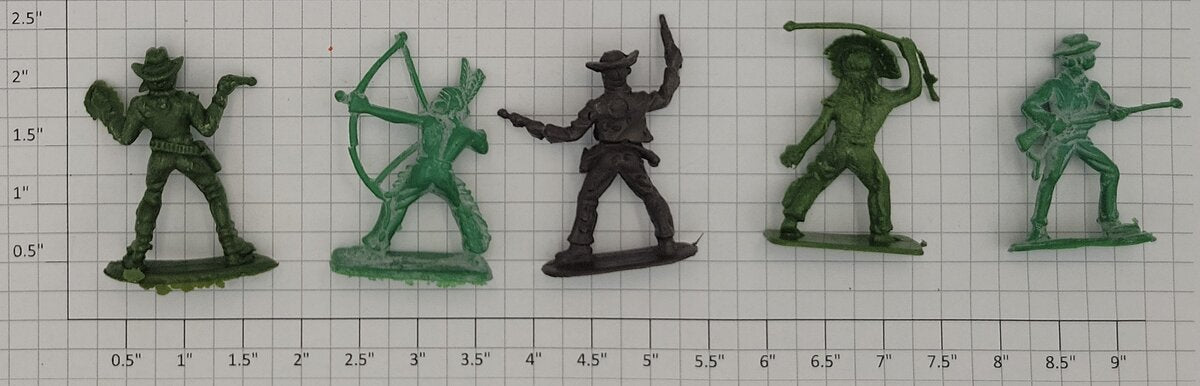 Acme 0929-9 G Scale Plastic Western Figure Assortment (Bag of 5)