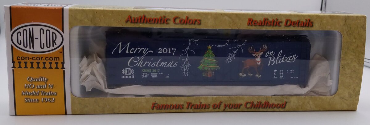 Con-Cor 0002-00017H HO Merry Christmas 2017 "On Blitzen" Boxcar Kit