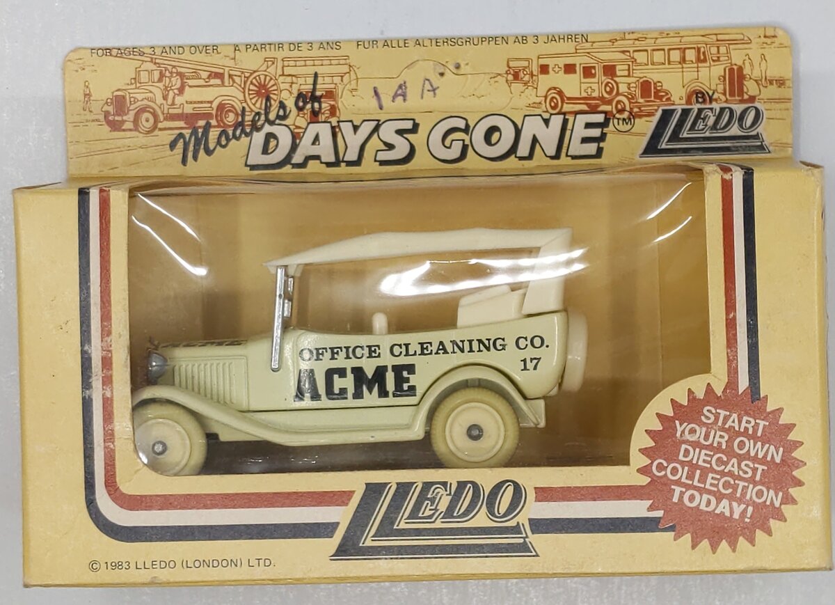 Lledo ACME Days-Gone Diecast 1:64 Model "A" Ford "ACME Office Cleaning