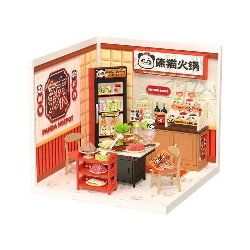 Robotime DW020 Rolife Panda Hot Pot DIY Miniature House
