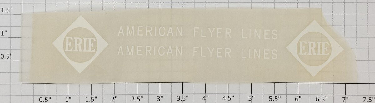American Flyer TRS-Tender White Erie Casey Jones Dry Transfer Decal Set