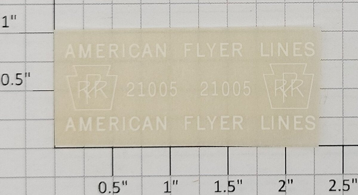American Flyer TRS-0852 21005 0-6-0 White Lettering AFL Dry Transfer Decal Set