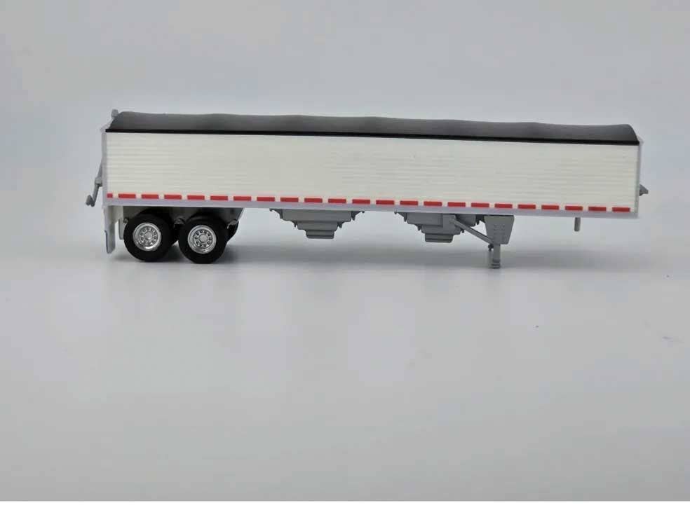 HO Logistics Replicas 469 HO White with Black Tarp 39' Covered Grain Trailer