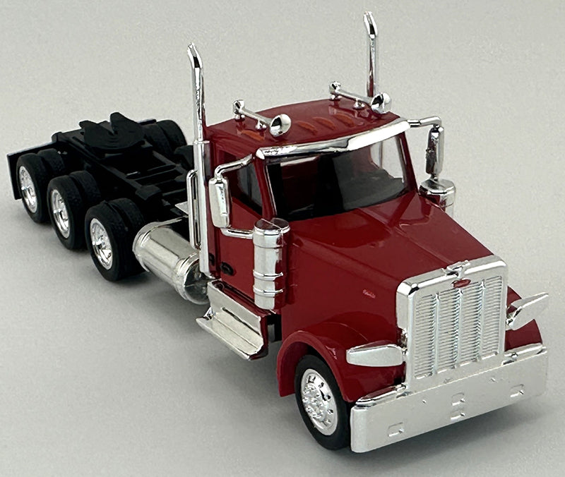 HO Logistics Replicas 589082 HO Red Peterbilt 589 3-Axle Day-Cab Semi Tractor