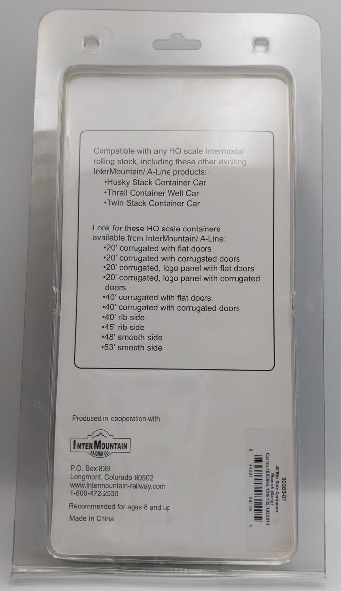InterMountain (A-Line) 30302-01 HO 40' Rib Sided Container - APL (Late)