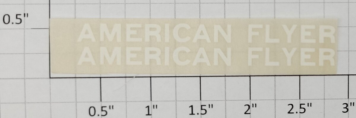 American Flyer TRS0760 Bold White Lettering AFL Dry Transfer Decals