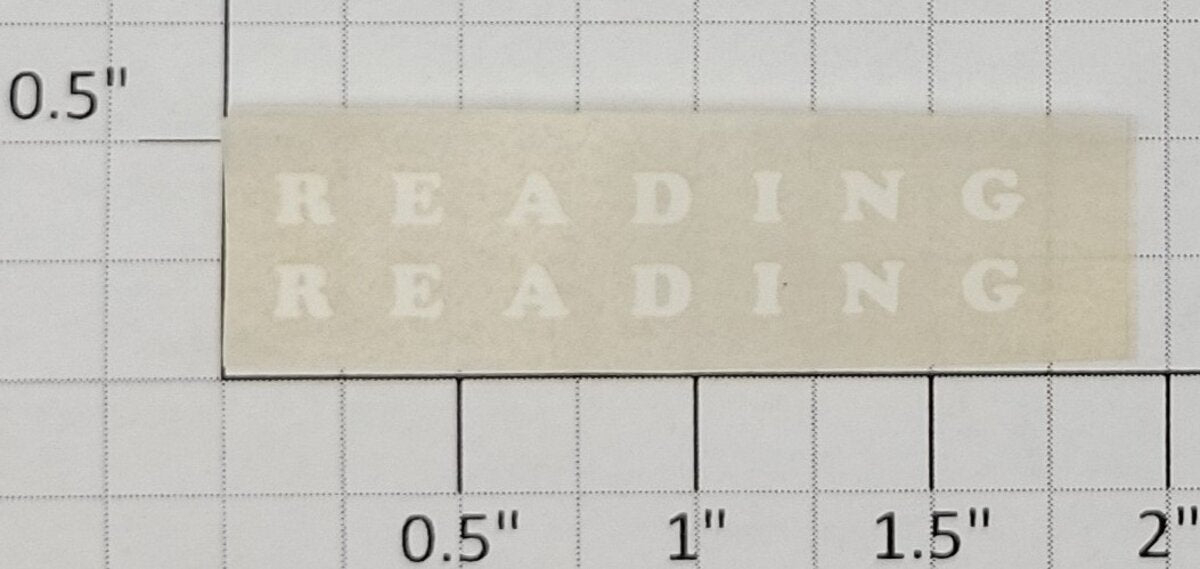 American Flyer TRS0835 White "Reading" Tender Dry Transfer Decal (Set of 2)