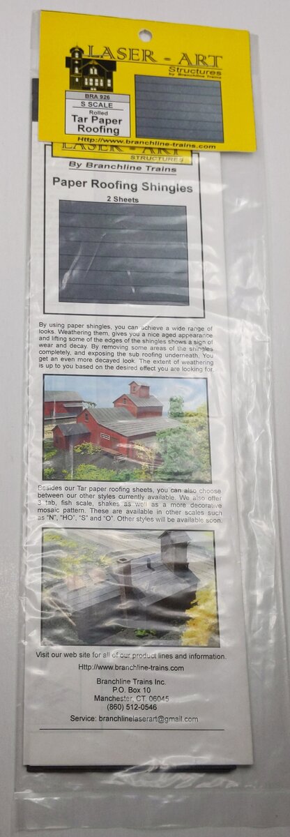 Branchline Trains 926 S Scale Rolled Tar Paper Roofing Kit