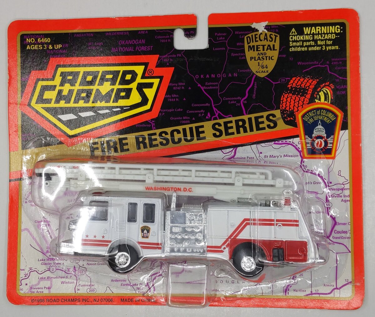 Road Champs 6460 1:64 Washington D.C. Fire Large Fire Truck w/ Extension Ladder