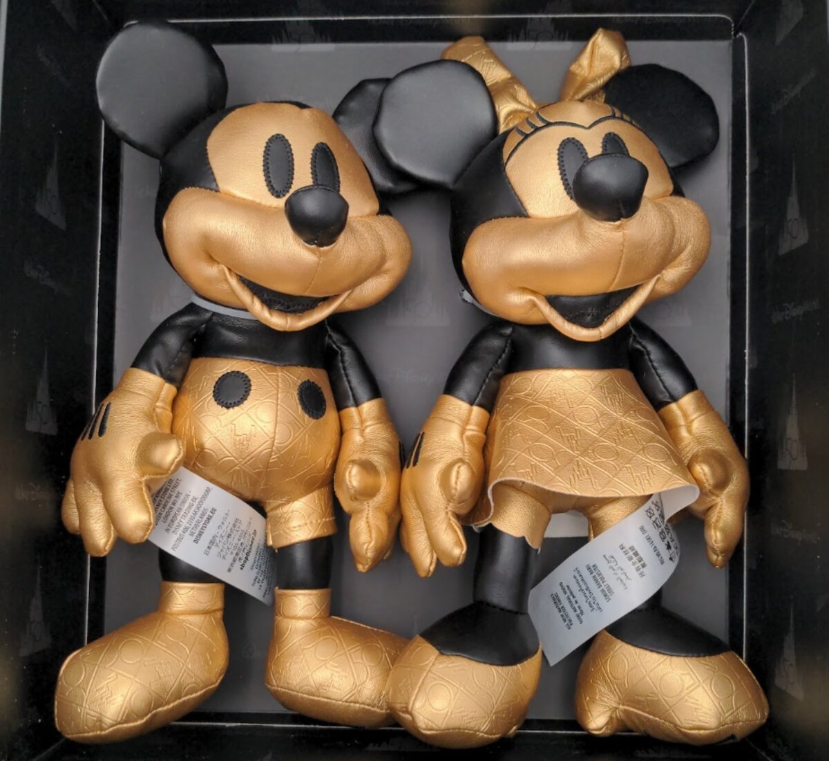 Disney 46789 Parks 50th Mickey and Minnie Gold Limited Release Plush (Set of 2)