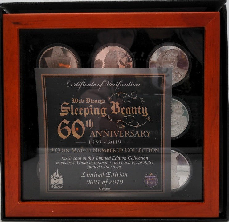 Disney Sleeping Beauty Coin 60th Anniversary 1959-2019 Limited Edition(Set of 9)