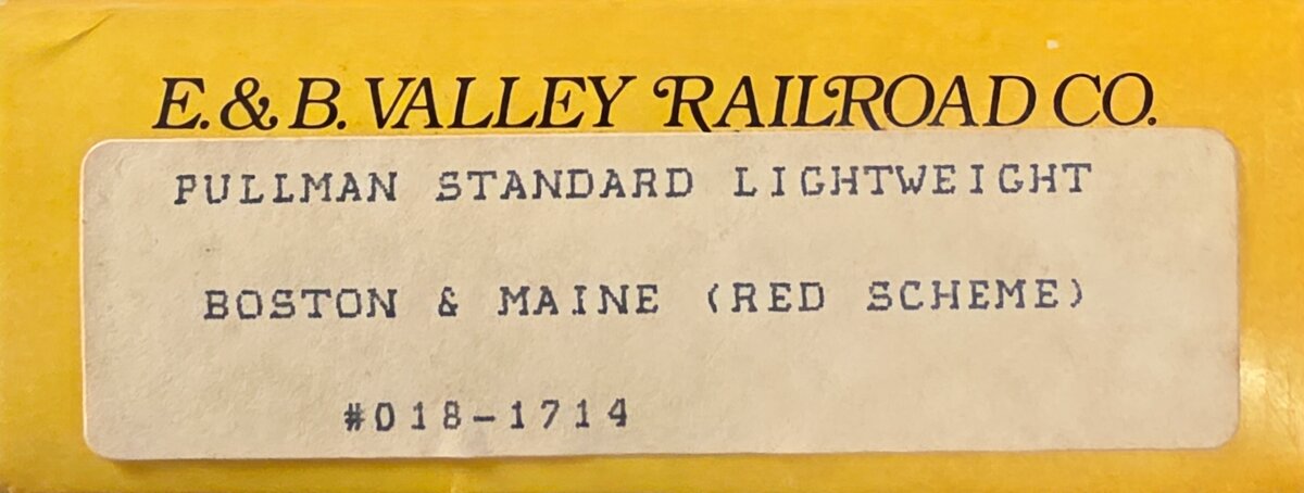 E&B Valley 018-1714 HO Pullman Standard Lightweight Building Kit