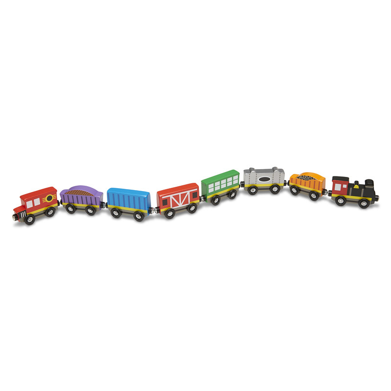 Melissa & Doug 51101 Magnetic Wooden Train Cars (Set of 8)