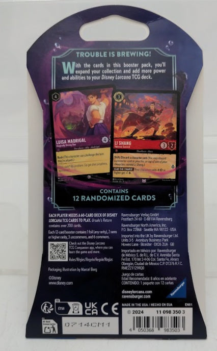 Disney 8350 Lorcana Ursula’s Return Sleeved Booster Traiding Card Game