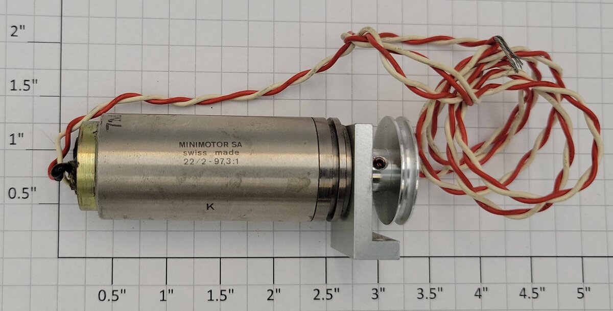 Faulhaber 2225FD12S 12 Volt DC Can Motor with Bracket and Pulley