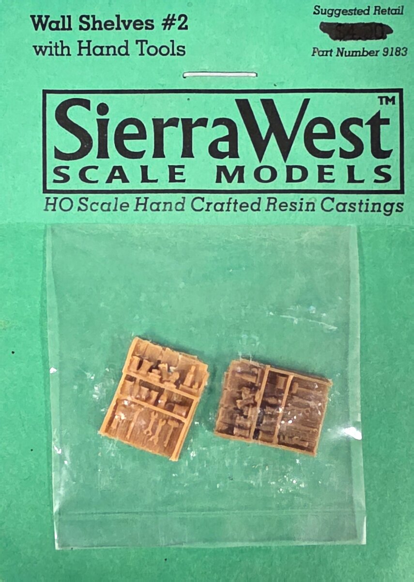 Sierra West 9183 HO Wall Shelves #2 with Hand Tools Resin Casting
