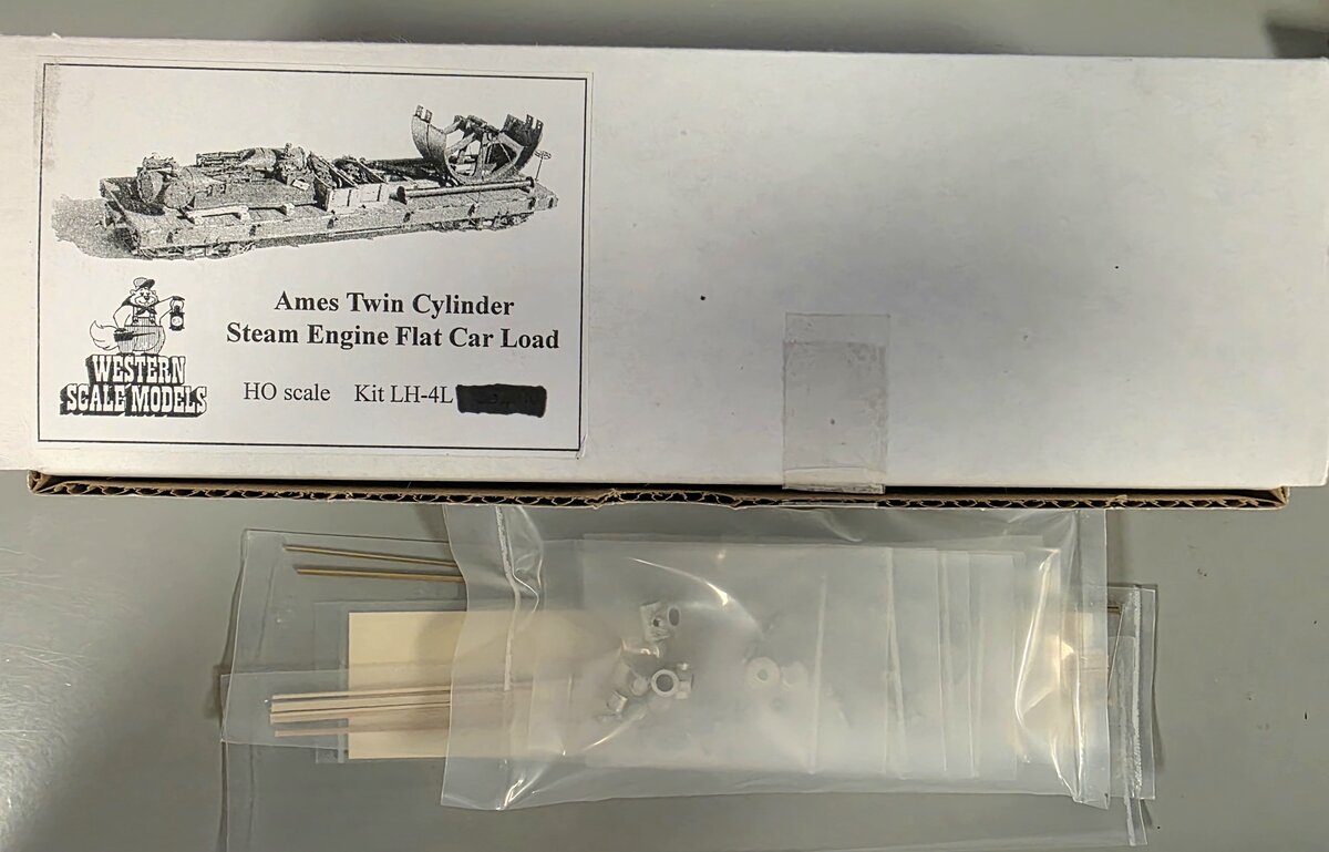Western Scale Models LH-4L HO Ames Twin Cylinder Steam Engine Flat Car Load Kit