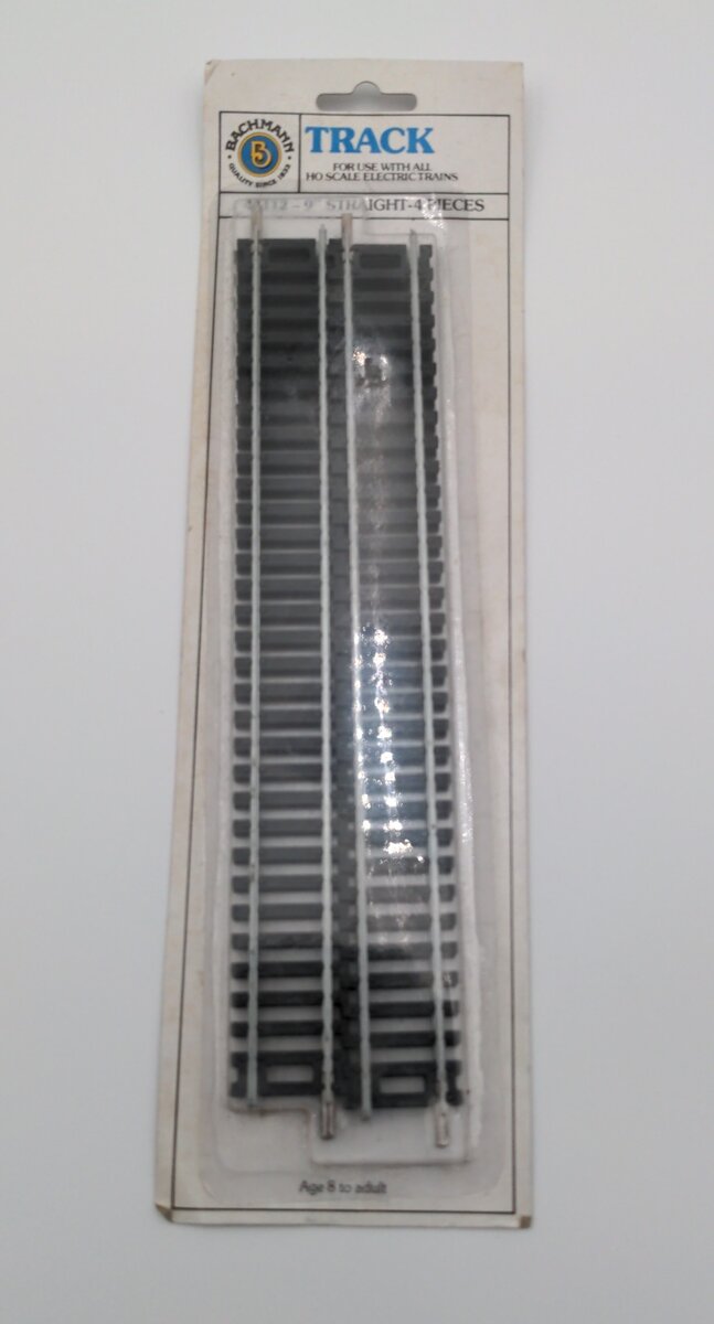 Bachmann 44112 HO 9" Silver Straight Track (4 Pieces) (Pack of 4)