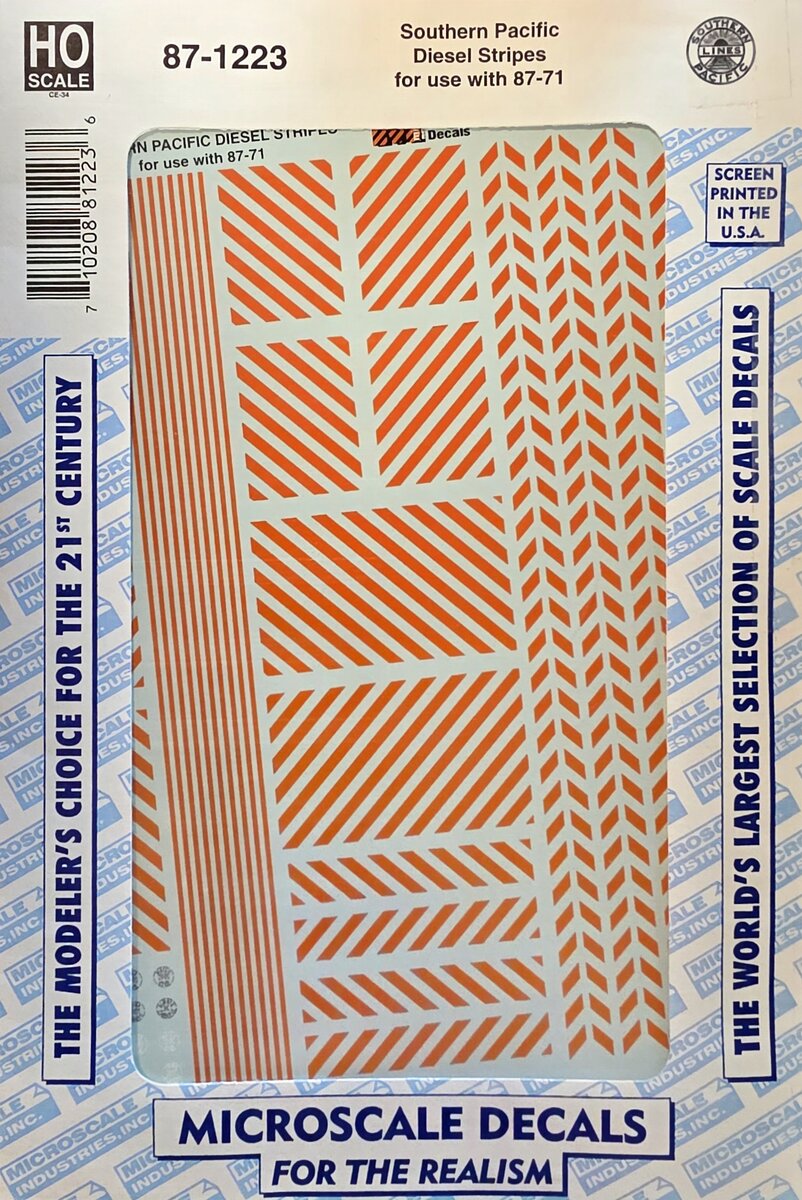 Microscale 87-1223 HO Southern Pacific Diesel Strips Decal Sheet