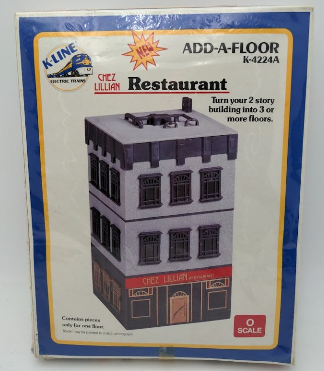 K-Line K-4224A O K-Lineville Chez Lillian Restaurant Add-A-Floor Building Kit