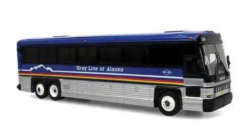 Iconic Replicas 87-0621 1:87 Assembled Gray Line Alaska MCI D4000 Coach