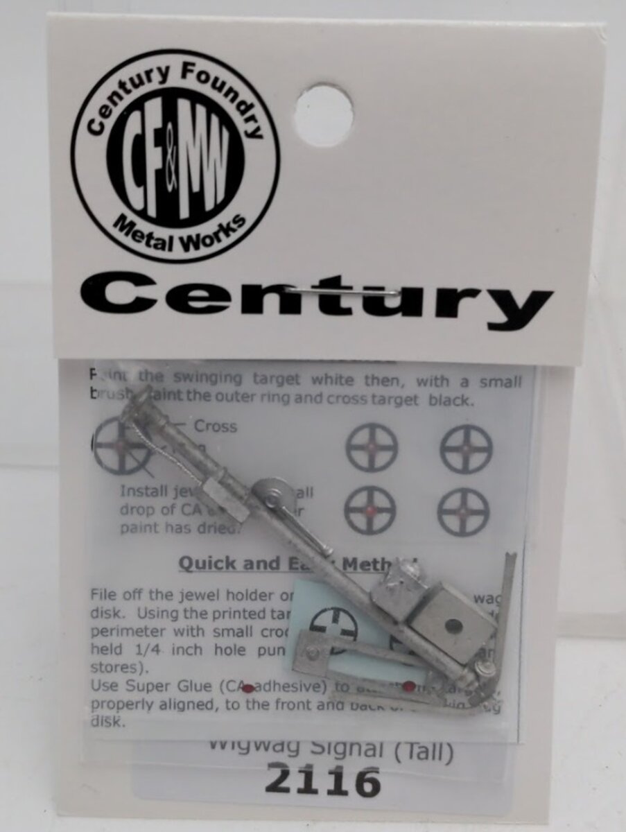Century Foundry 2116 HO Scale Wigwag Signal Unpainted White Metal Kit