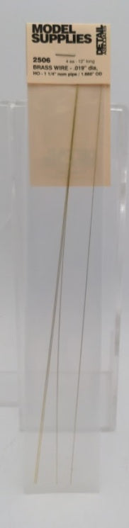Detail Associates 2506 HO Scale 1-1/4" Iron Pipe .019" Brass Wire (Pack of 4)