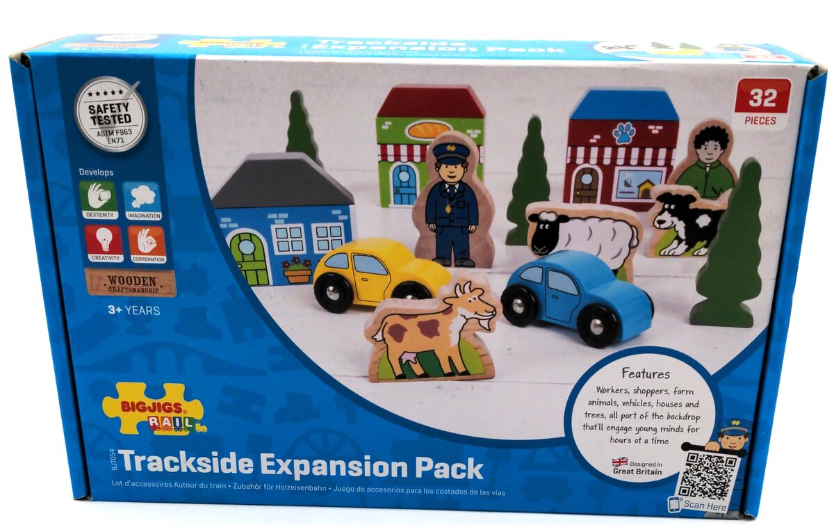 Big Jig Rails BJT054 Wooden Trackside Expansion Pack (32 Pieces)