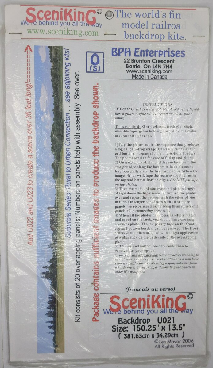 Sceniking U023 S/O Scale Suburbia Series: Rural to Urban Connection Backdrop #3